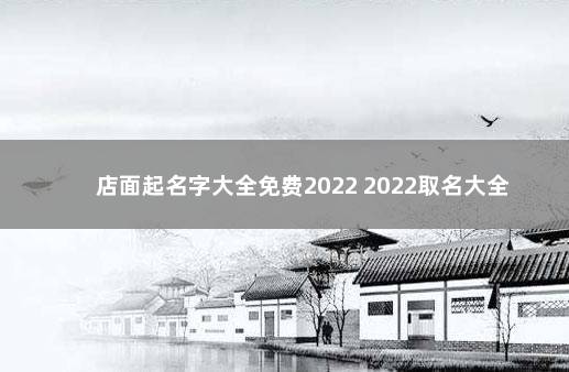 店面起名字大全免费2022 2022取名大全