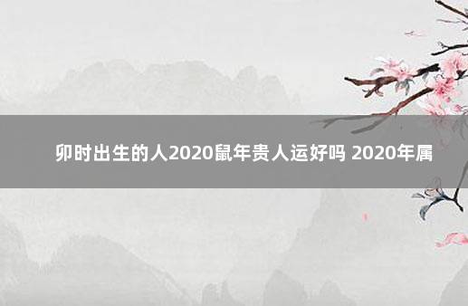 卯时出生的人2020鼠年贵人运好吗 2020年属鼠的天乙贵人