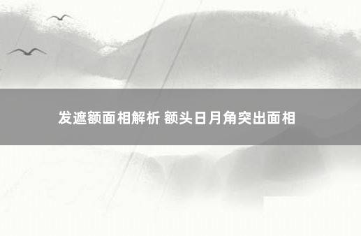 发遮额面相解析 额头日月角突出面相