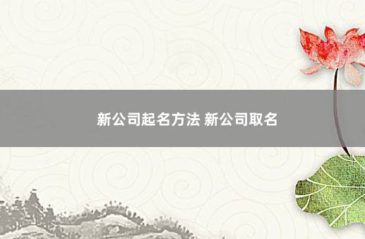 新公司起名方法 新公司取名