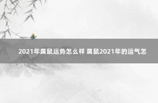 2021年属鼠运势怎么样 属鼠2021年的运气怎么样