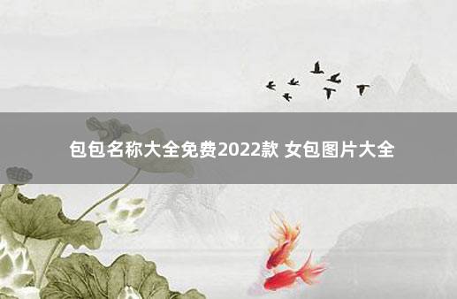 包包名称大全免费2022款 女包图片大全