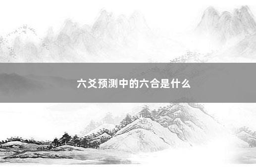 六爻预测中的六合是什么