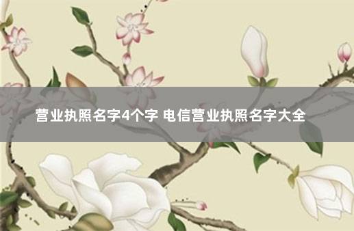 营业执照名字4个字 电信营业执照名字大全