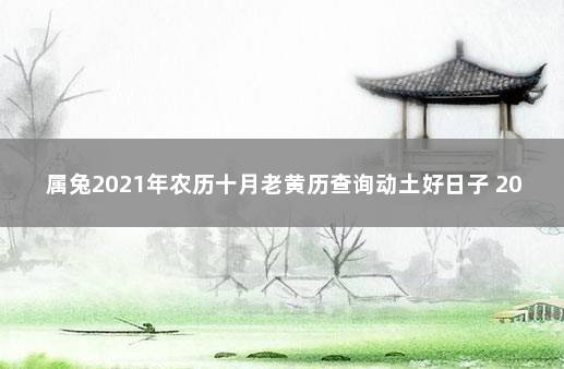 属兔2021年农历十月老黄历查询动土好日子 2020属兔结婚日子