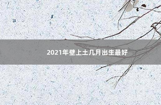 2021年壁上土几月出生最好