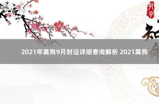 2021年属狗9月财运详细查询解析 2021属狗人9月运程