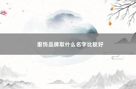 服饰品牌取什么名字比较好