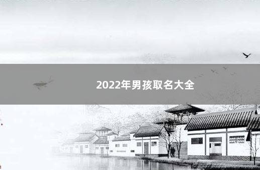 2022年男孩取名大全