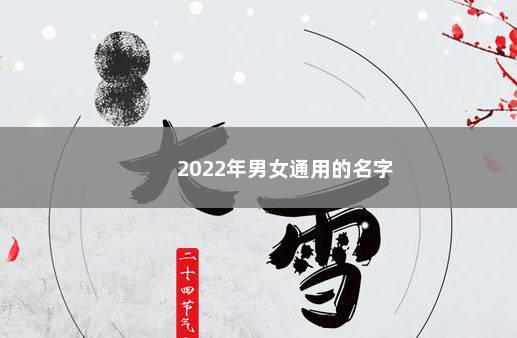 2022年男女通用的名字