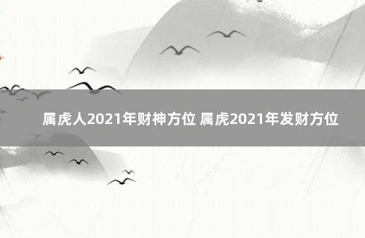 属虎人2021年财神方位 属虎2021年发财方位