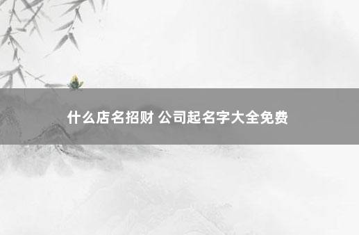 什么店名招财 公司起名字大全免费