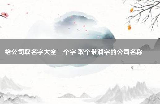 给公司取名字大全二个字 取个带润字的公司名称