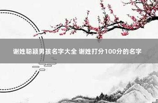 谢姓聪颖男孩名字大全 谢姓打分100分的名字