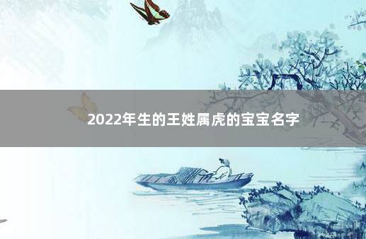 2022年生的王姓属虎的宝宝名字