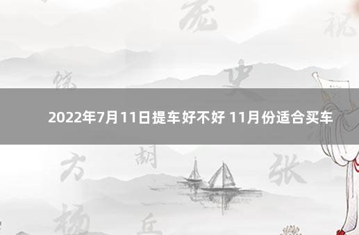 2022年7月11日提车好不好 11月份适合买车吗