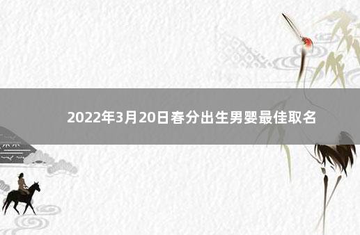 2022年3月20日春分出生男婴最佳取名