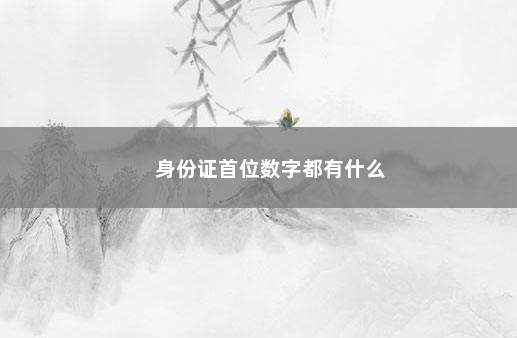 身份证首位数字都有什么