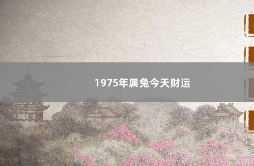 1975年属兔今天财运