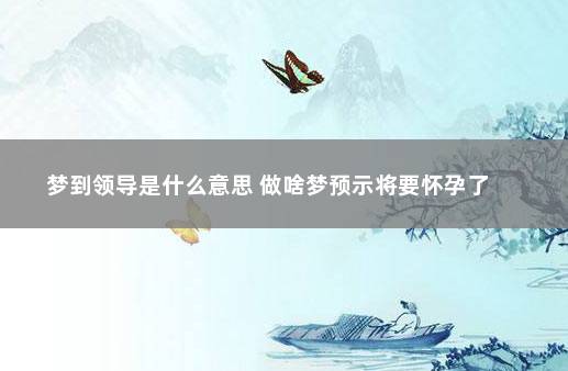 梦到领导是什么意思 做啥梦预示将要怀孕了