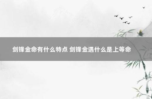 剑锋金命有什么特点 剑锋金遇什么是上等命