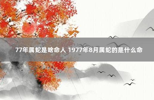 77年属蛇是啥命人 1977年8月属蛇的是什么命