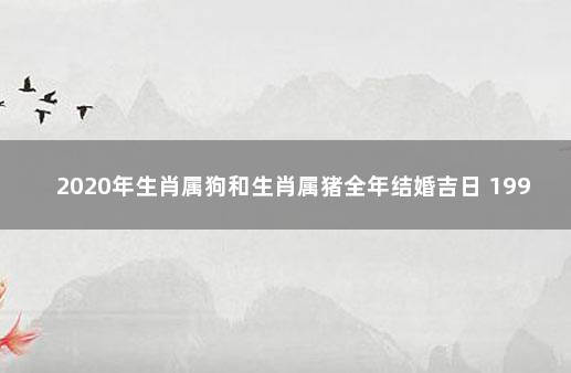 2020年生肖属狗和生肖属猪全年结婚吉日 1994年属狗的行嫁月