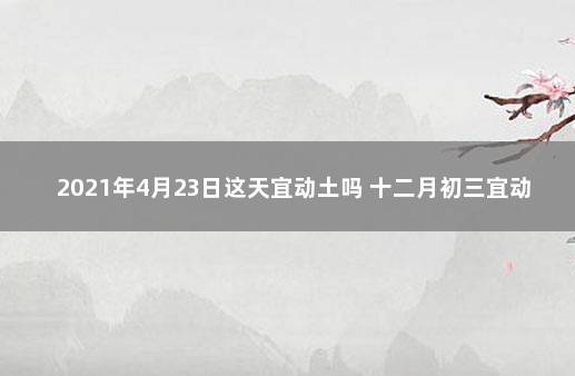 2021年4月23日这天宜动土吗 十二月初三宜动土么