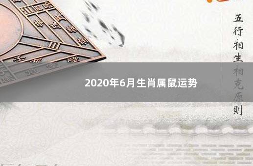 2020年6月生肖属鼠运势