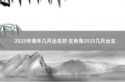 2023年兔年几月出生好 生肖兔2023几月出生最好