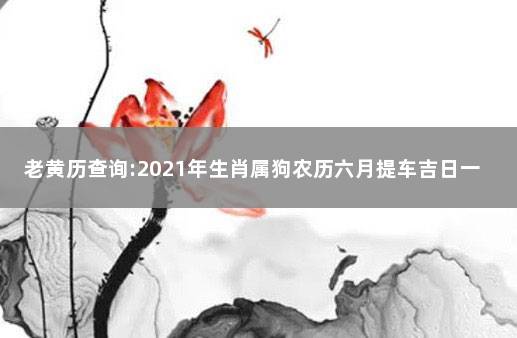 老黄历查询:2021年生肖属狗农历六月提车吉日一览表 1994年属狗的婚配