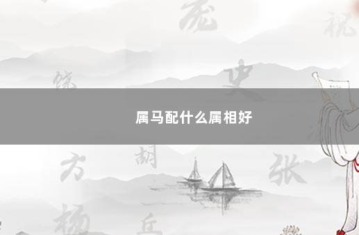 属马配什么属相好