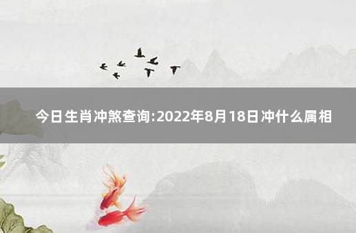 今日生肖冲煞查询:2022年8月18日冲什么属相 2022年生肖相冲日历