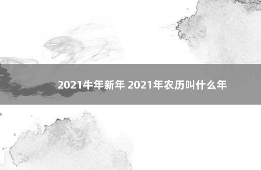 2021牛年新年 2021年农历叫什么年