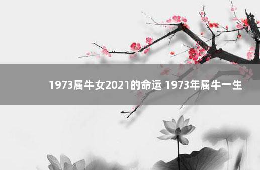 1973属牛女2021的命运 1973年属牛一生三大坎