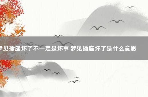 梦见插座坏了不一定是坏事 梦见插座坏了是什么意思