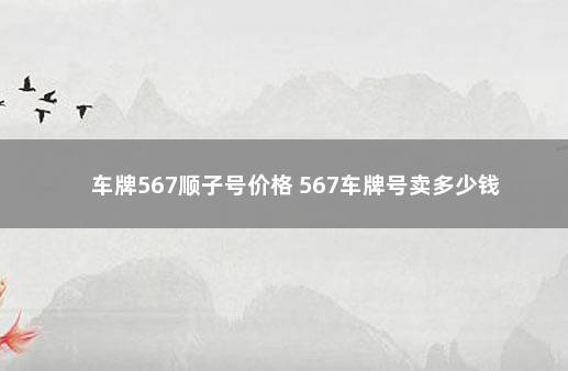 车牌567顺子号价格 567车牌号卖多少钱