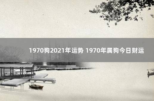 1970狗2021年运势 1970年属狗今日财运如何