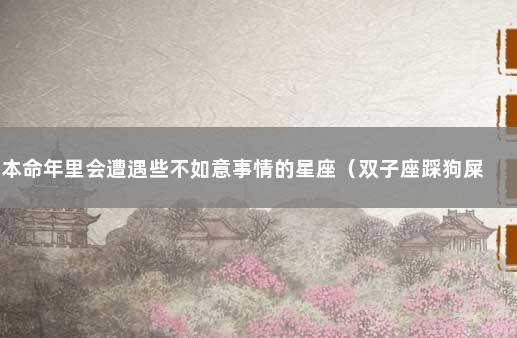 在本命年里会遭遇些不如意事情的星座（双子座踩狗屎） 生活不如意的句子