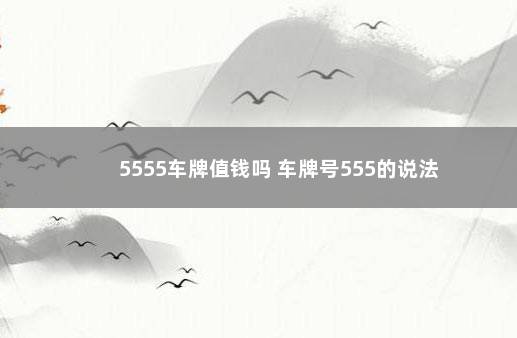 5555车牌值钱吗 车牌号555的说法