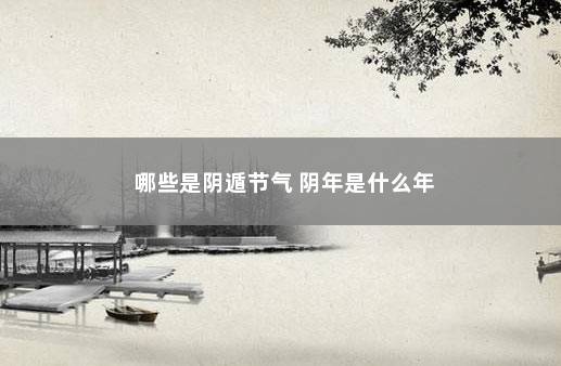 哪些是阴遁节气 阴年是什么年