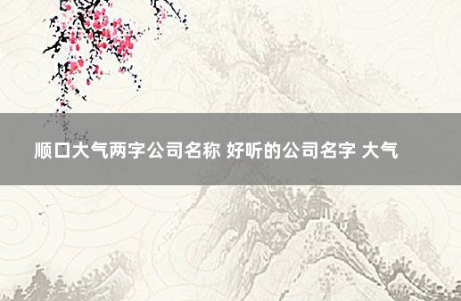 顺口大气两字公司名称 好听的公司名字 大气