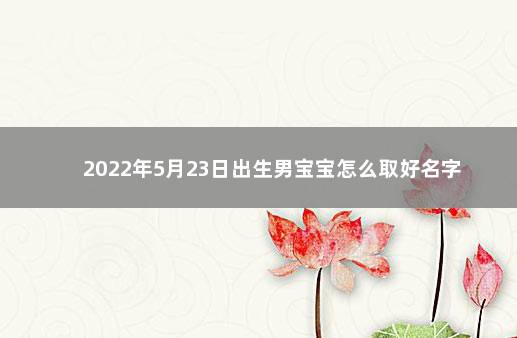 2022年5月23日出生男宝宝怎么取好名字