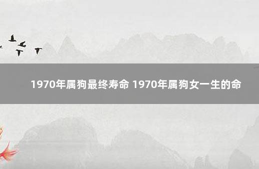 1970年属狗最终寿命 1970年属狗女一生的命运