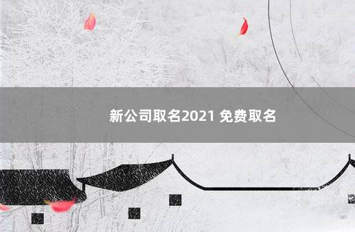 新公司取名2021 免费取名