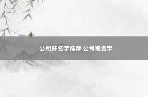 公司好名字推荐 公司取名字