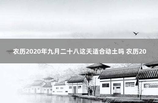 农历2020年九月二十八这天适合动土吗 农历2020年正月开工黄道吉日