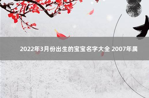 2022年3月份出生的宝宝名字大全 2007年属猪男孩最吉利的名字