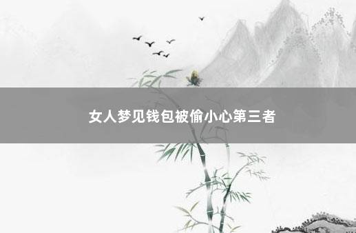 女人梦见钱包被偷小心第三者