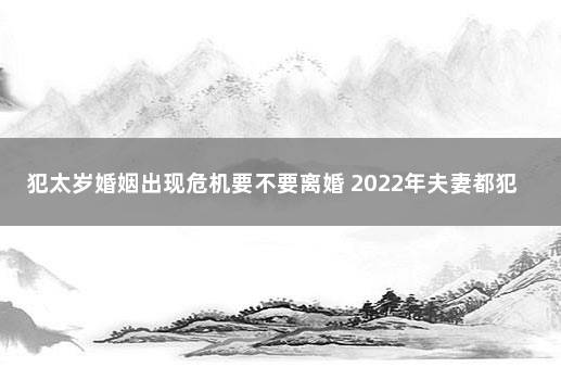 犯太岁婚姻出现危机要不要离婚 2022年夫妻都犯太岁怎么办